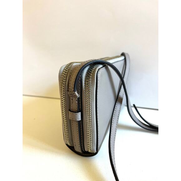 TORY BURCH Parker Double Zip Crossbody Bag, Grey - Picture 12 of 13